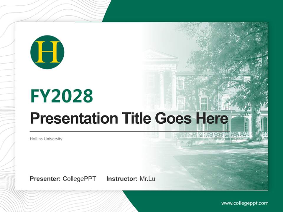 Hollins University Academic Presentation/Research Findings Report PPT Template4:3 ratio PPT effect preview image5