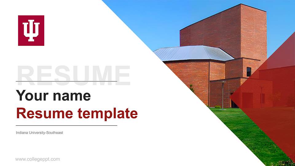 Indiana University-Southeast Resume PPT Template16:9 ratio PPT effect preview image