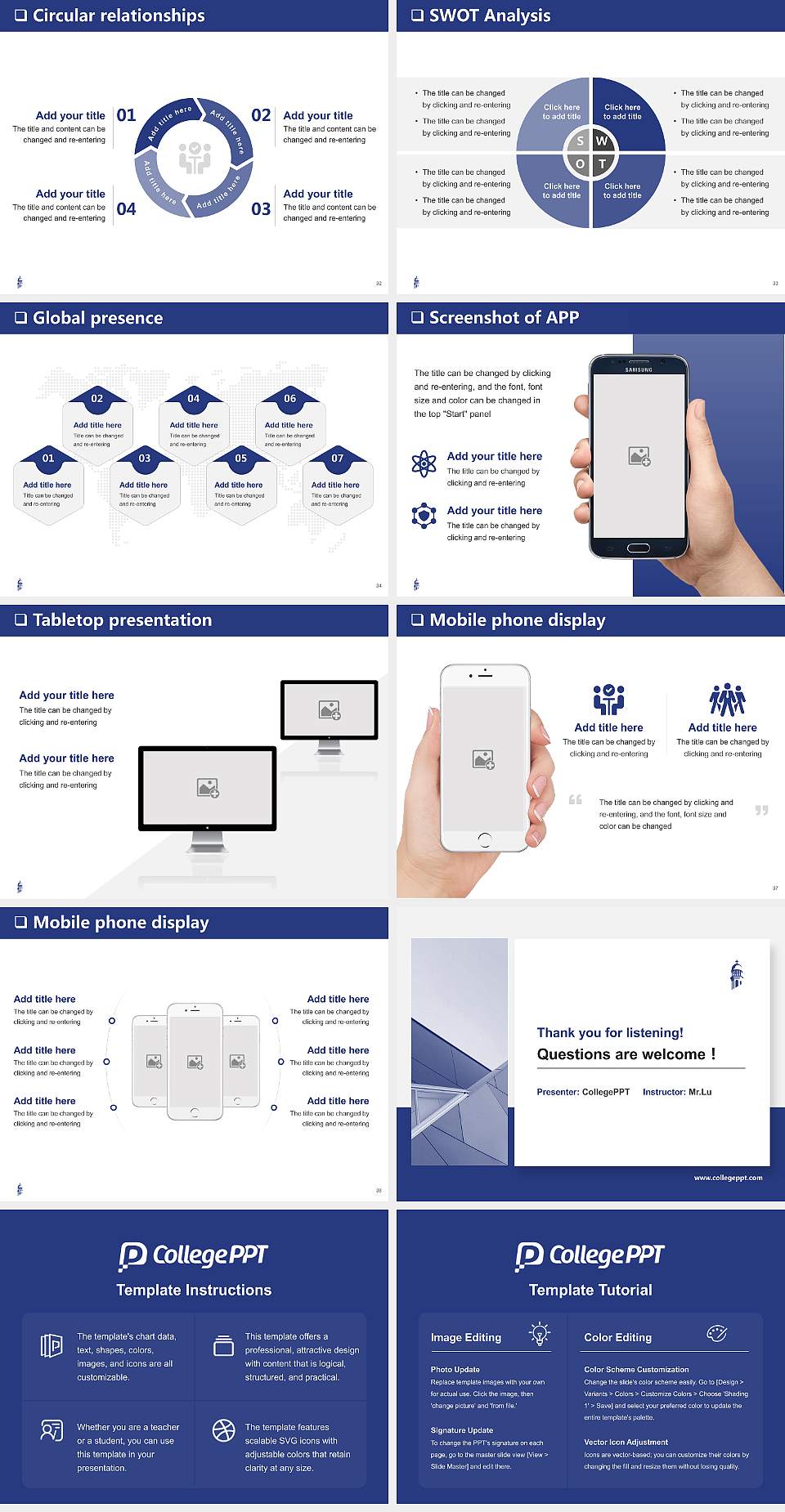 Houston Christian University General Purpose PPT Template4:3 ratio PPT effect preview image5