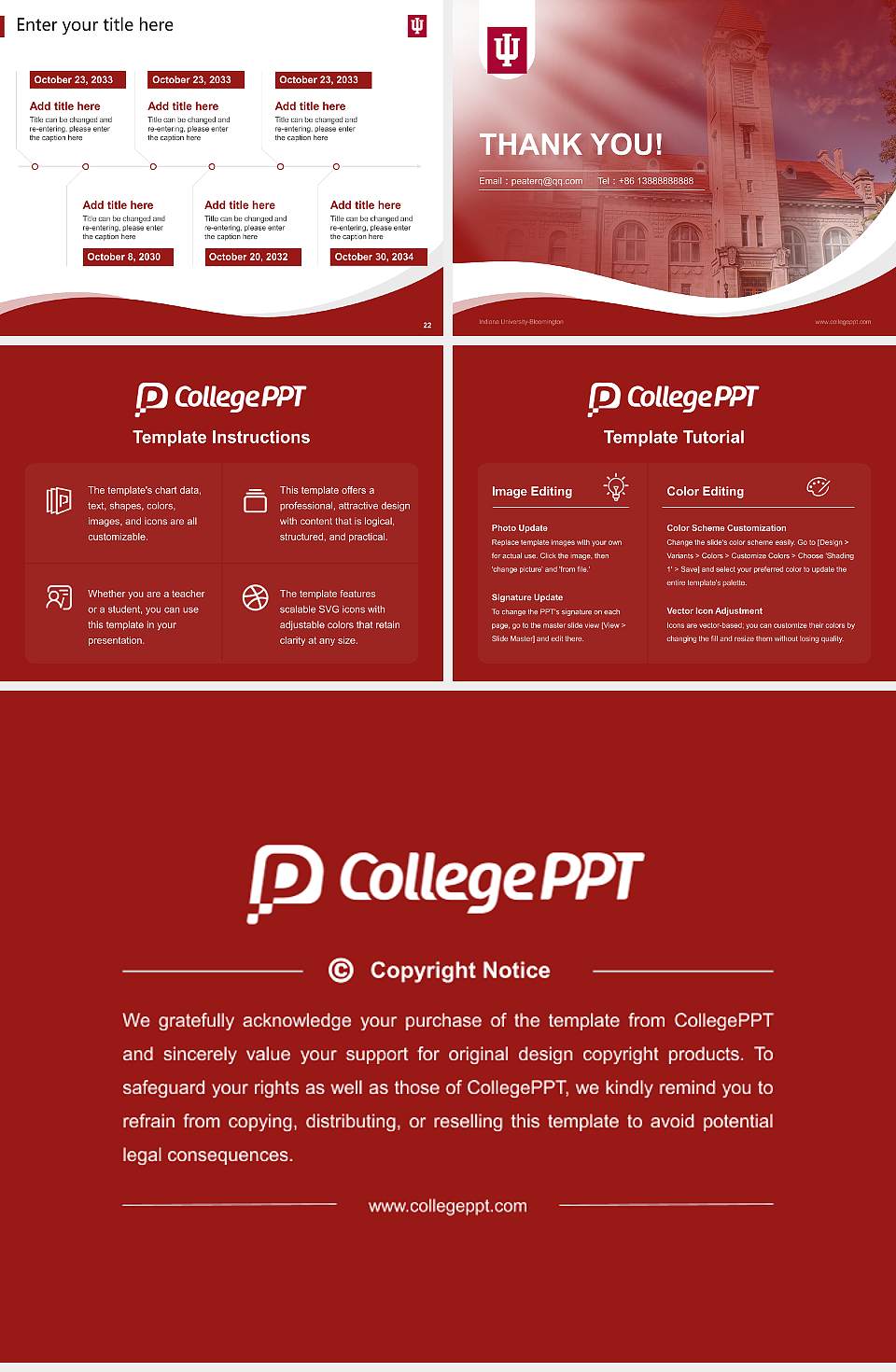 Indiana University-Bloomington Lecture Sharing and Networking Event PPT Template4:3 ratio PPT effect preview image4