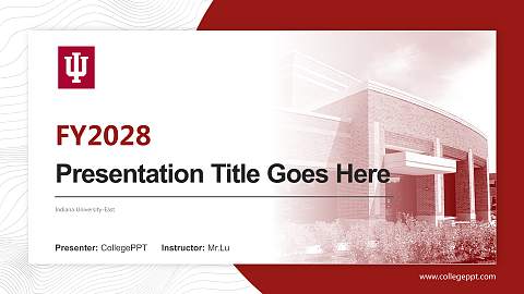 Indiana University-East Academic Presentation/Research Findings Report PPT Template