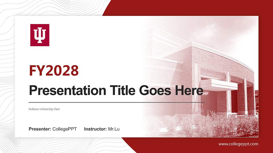 Indiana University-East Academic Presentation/Research Findings Report PPT Template16:9 ratio PPT effect preview image