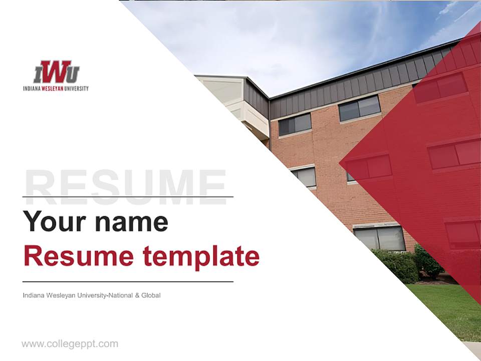 Indiana Wesleyan University-National & Global Resume PPT Template4:3 ratio PPT effect preview image5