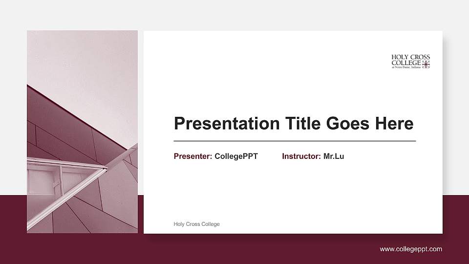 Holy Cross College General Purpose PPT Template16:9 ratio PPT effect preview image
