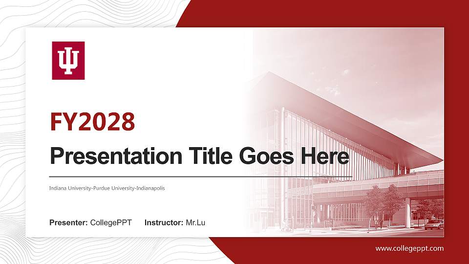 Indiana University-Purdue University-Indianapolis Academic Presentation/Research Findings Report PPT Template16:9 ratio PPT effect preview image
