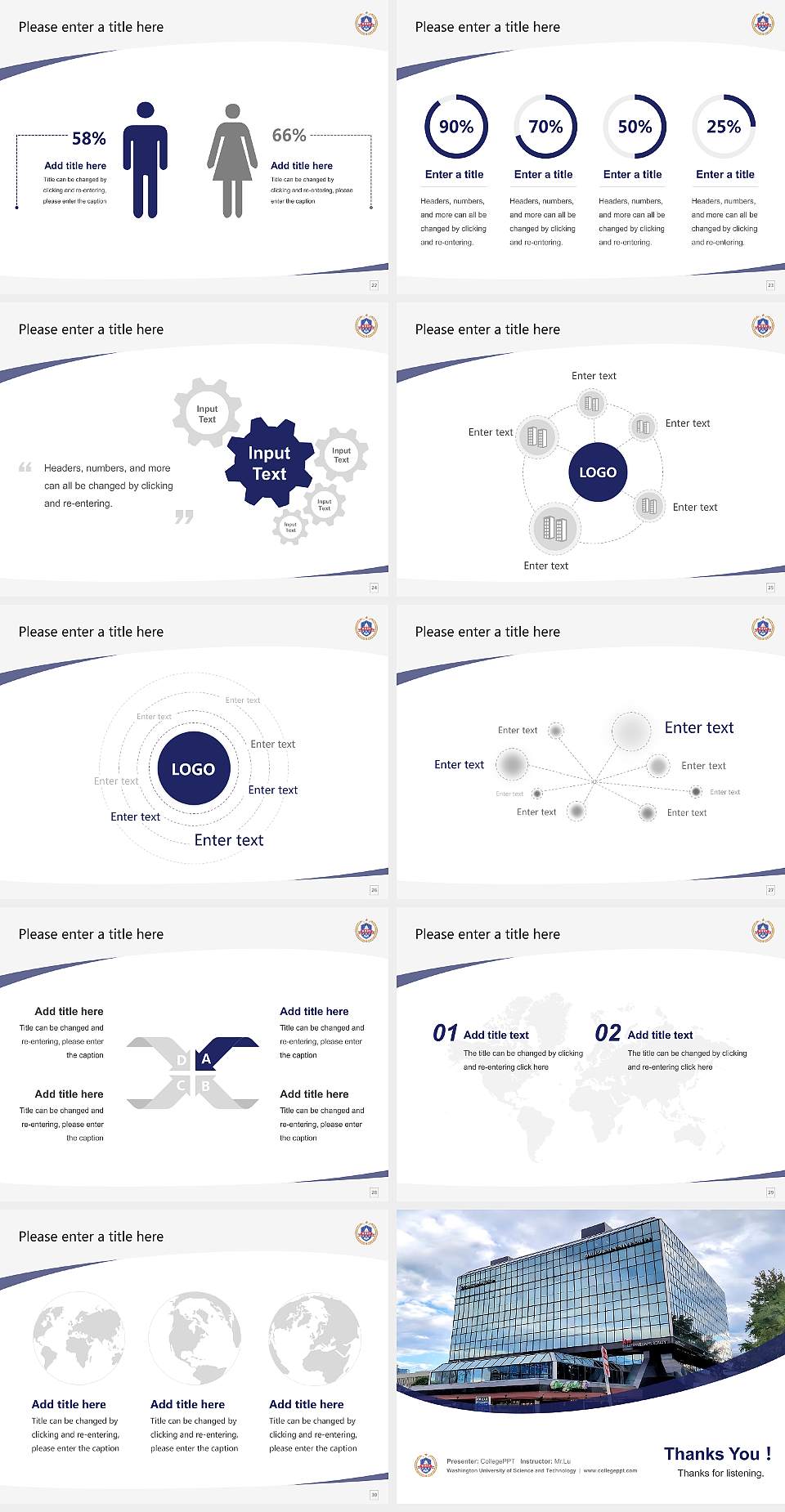 Washington University of Science and Technology Course/Courseware Creation PPT Template4:3 ratio PPT effect preview image4