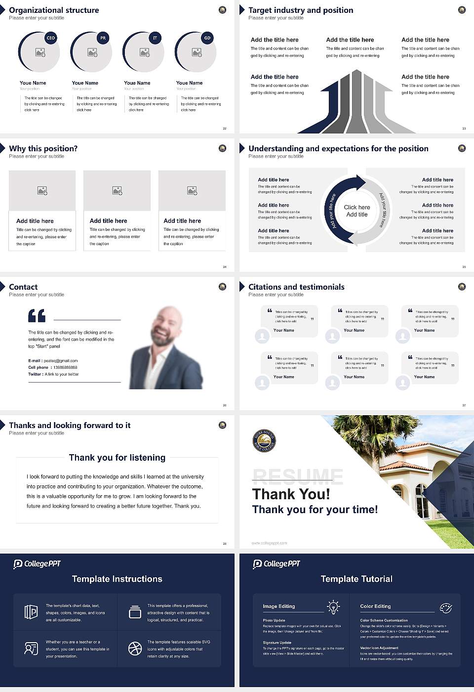 Hobe Sound Bible College Resume PPT Template16:9 ratio PPT effect preview image4