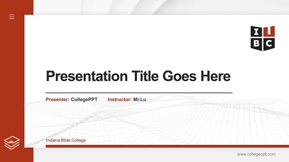 Indiana Bible College Thesis Proposal/Graduation Defense PPT Template16:9 ratio PPT effect preview image