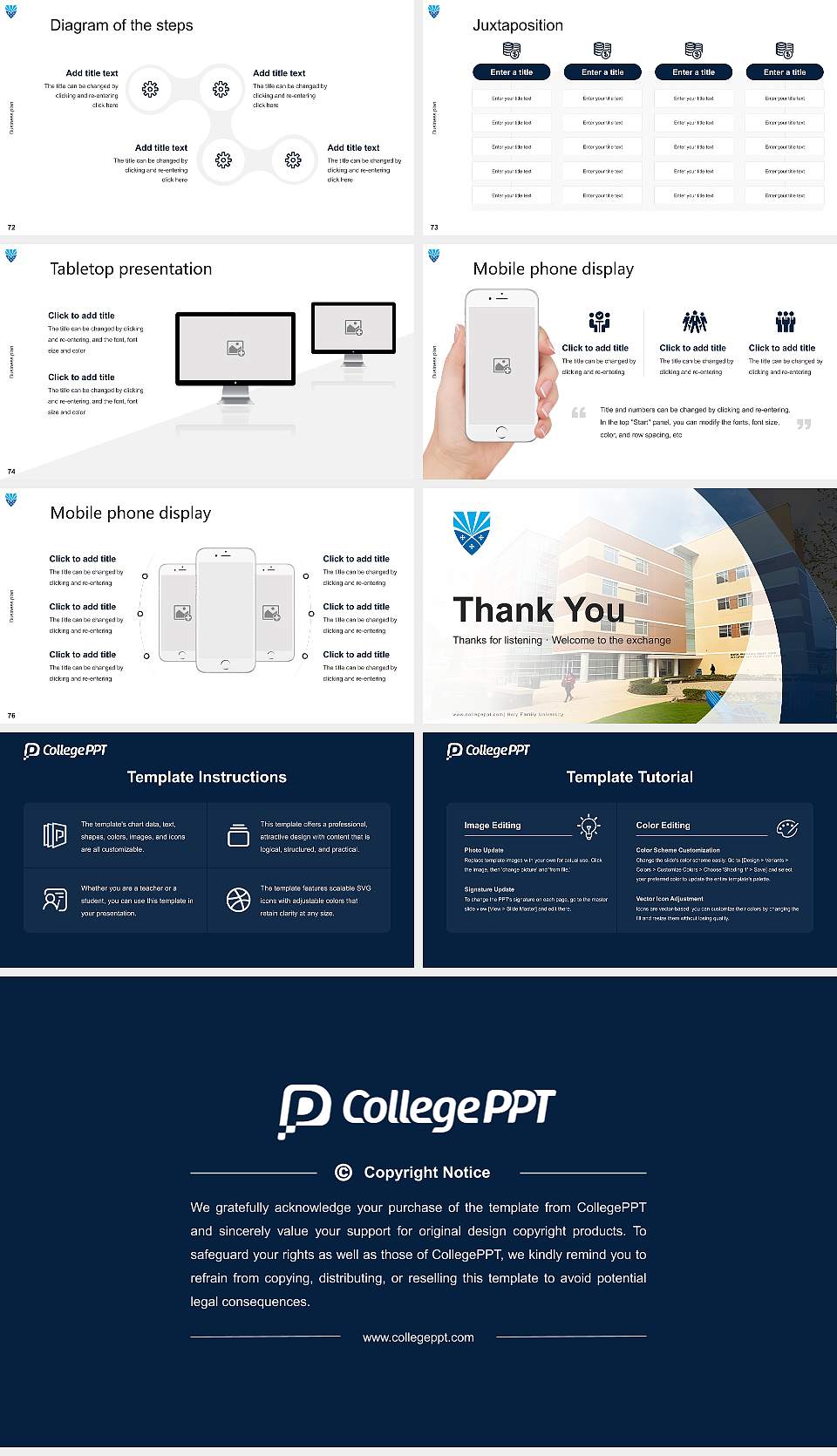 Holy Family University Competition/Entrepreneurship Contest PPT Template16:9 ratio PPT effect preview image9