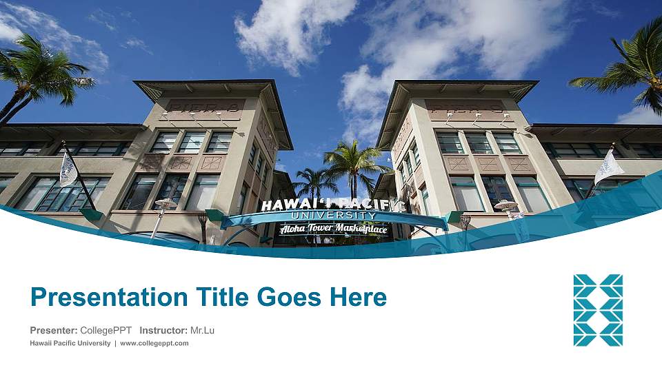 Hawaii Pacific University Course/Courseware Creation PPT Template16:9 ratio PPT effect preview image