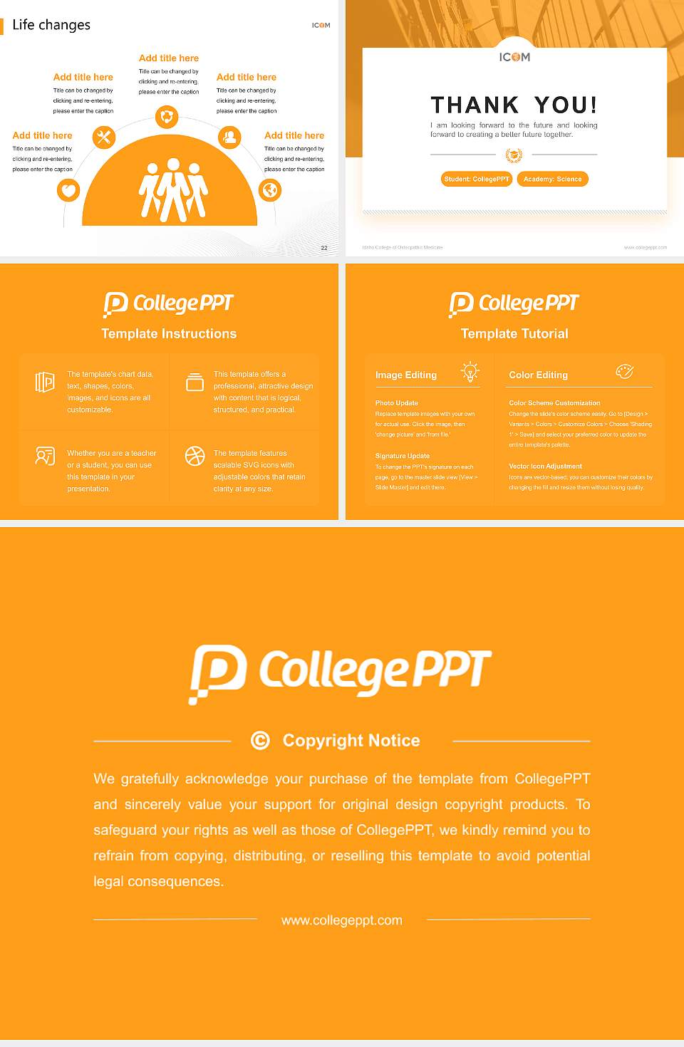 Idaho College of Osteopathic Medicine National Scholarship Defense PPT Template4:3 ratio PPT effect preview image4