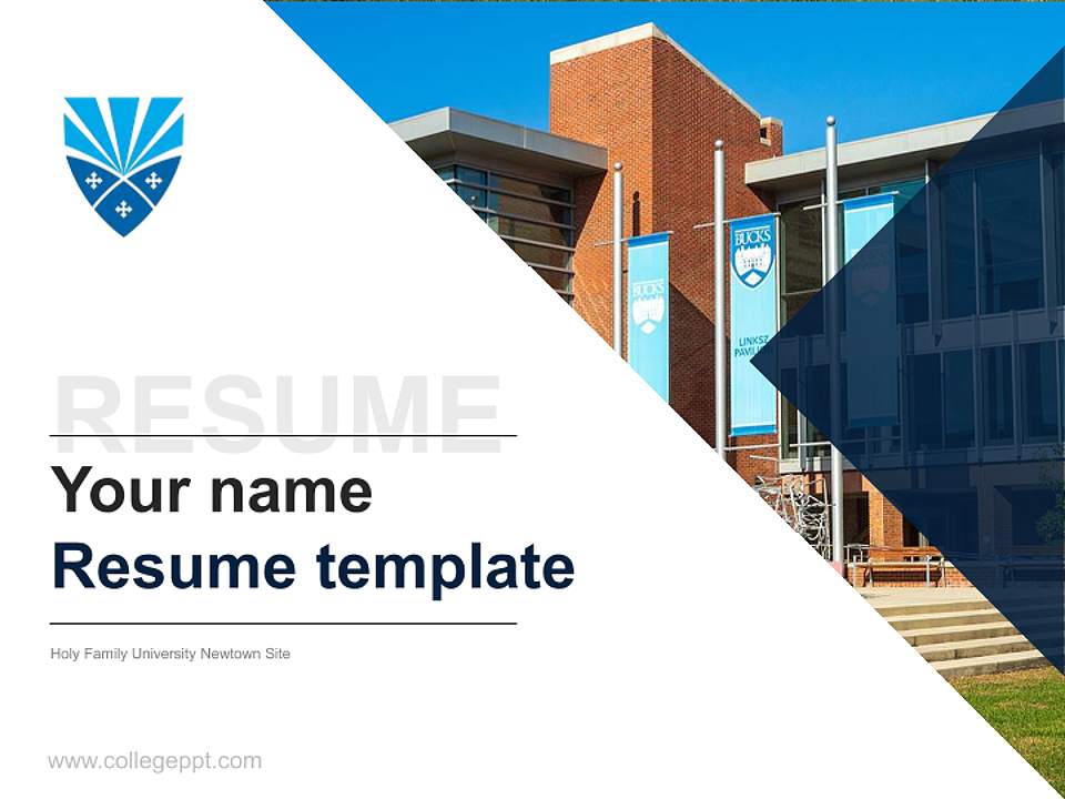 Holy Family University Newtown Site Resume PPT Template4:3 ratio PPT effect preview image5