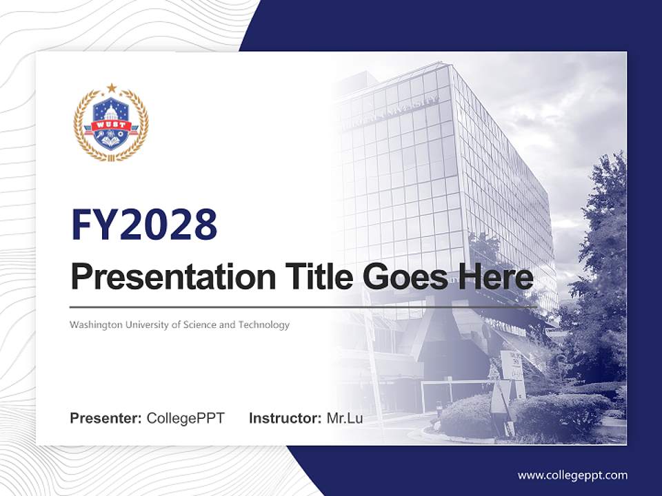 Washington University of Science and Technology Academic Presentation/Research Findings Report PPT Template4:3 ratio PPT effect preview image5