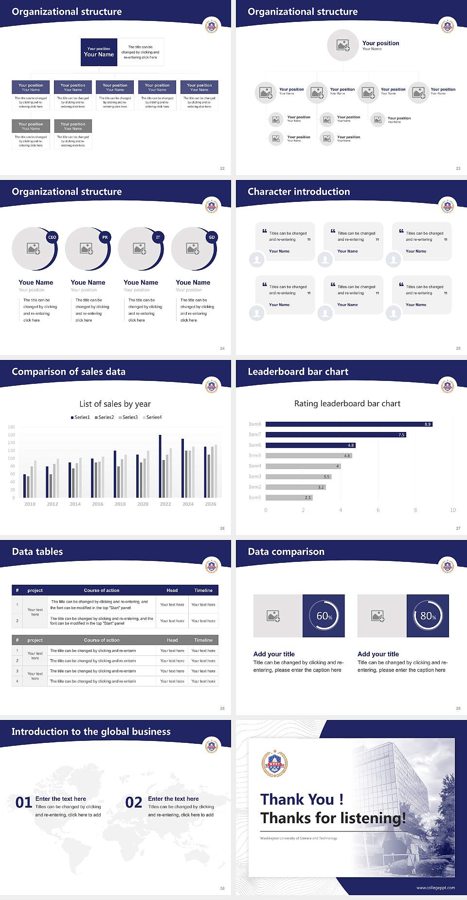 Washington University of Science and Technology Academic Presentation/Research Findings Report PPT Template4:3 ratio PPT effect preview image4