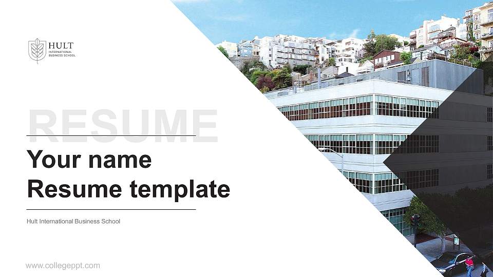 Hult International Business School Resume PPT Template16:9 ratio PPT effect preview image