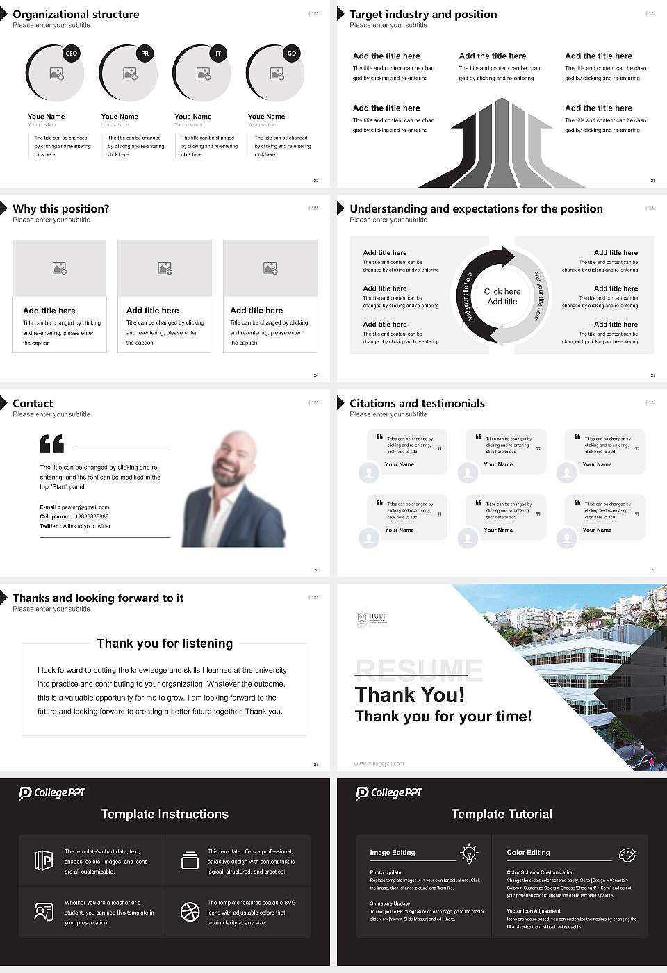 Hult International Business School Resume PPT Template16:9 ratio PPT effect preview image4
