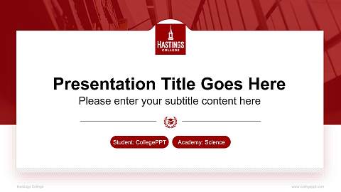 Hastings College National Scholarship Defense PPT Template