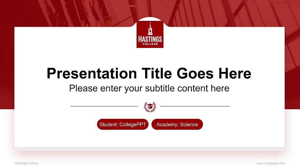 Hastings College National Scholarship Defense PPT Template16:9 ratio PPT effect preview image
