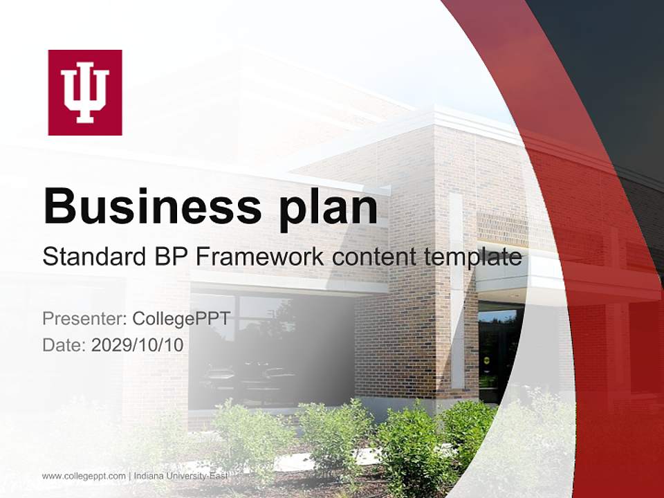 Indiana University-East Competition/Entrepreneurship Contest PPT Template4:3 ratio PPT effect preview image9