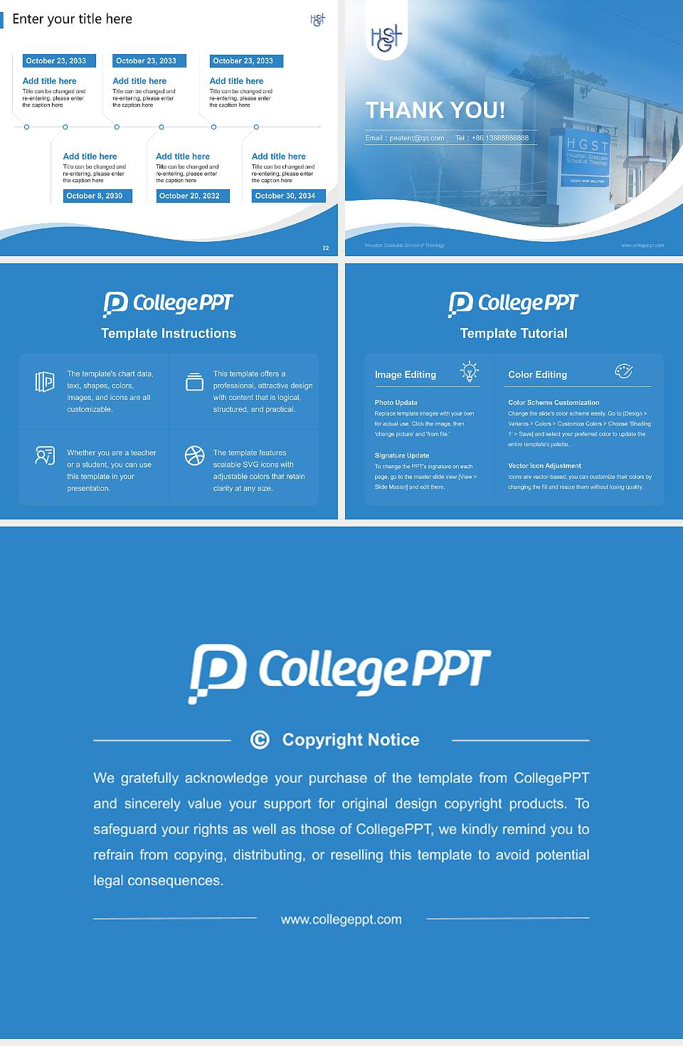Houston Graduate School of Theology Lecture Sharing and Networking Event PPT Template4:3 ratio PPT effect preview image4