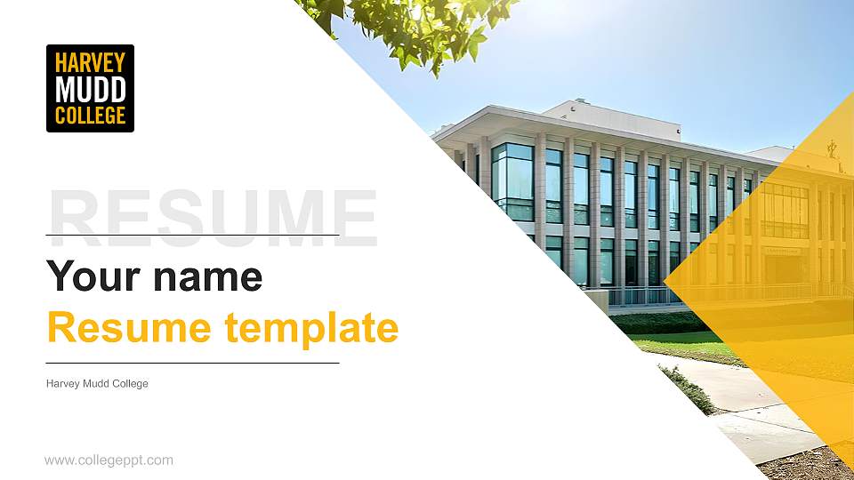 Harvey Mudd College Resume PPT Template16:9 ratio PPT effect preview image