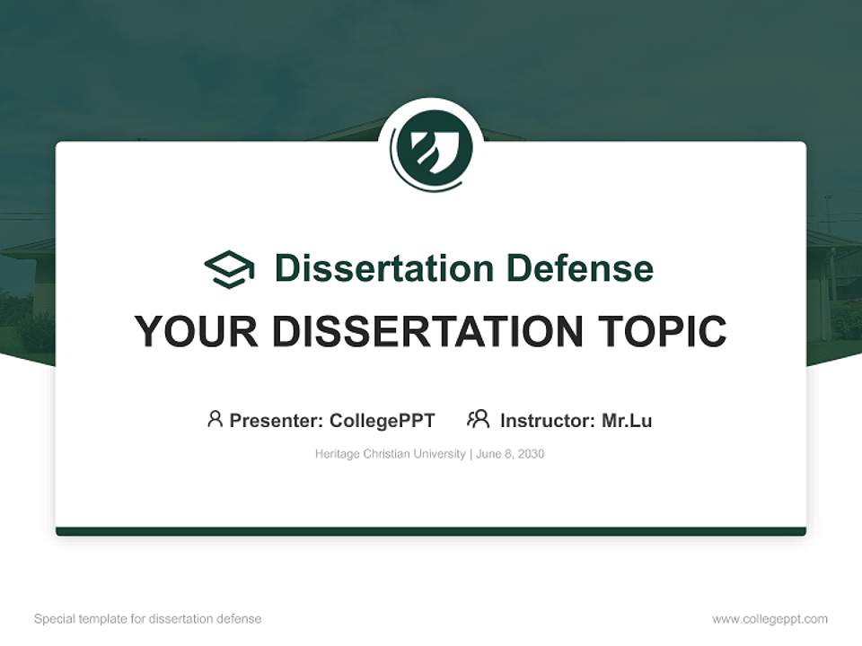 Heritage Christian University Graduation Thesis Defense PPT Template4:3 ratio PPT effect preview image7