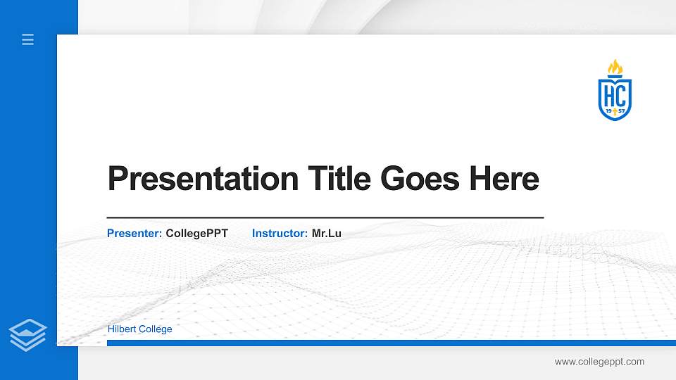 Hilbert College Thesis Proposal/Graduation Defense PPT Template16:9 ratio PPT effect preview image