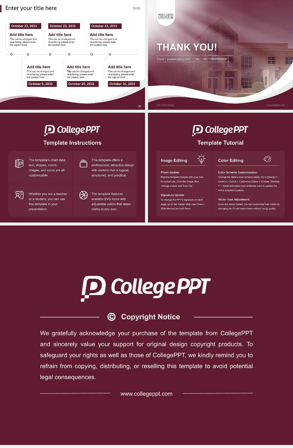 Holy Cross College Lecture Sharing and Networking Event PPT Template4:3 ratio PPT effect preview image4
