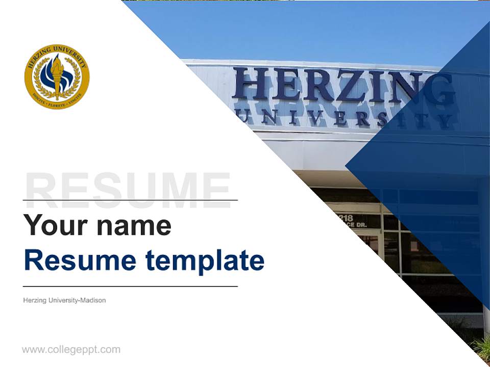 Herzing University-Madison Resume PPT Template4:3 ratio PPT effect preview image5