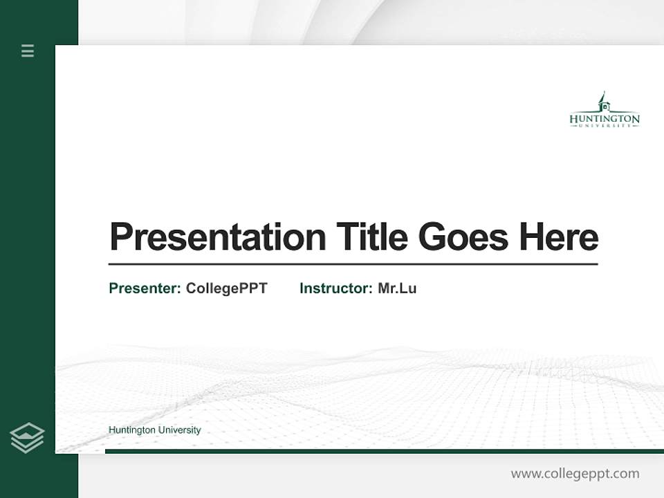 Huntington University Thesis Proposal/Graduation Defense PPT Template4:3 ratio PPT effect preview image5