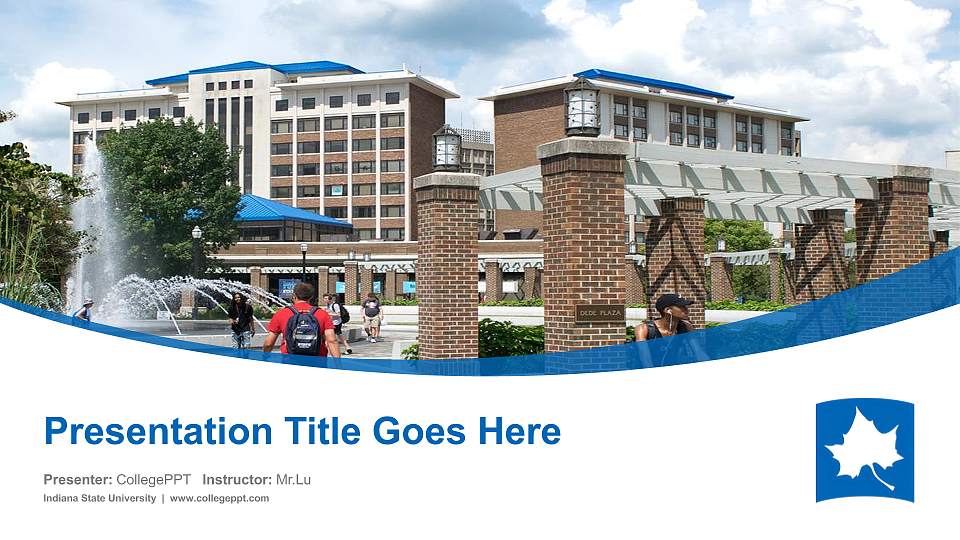 Indiana State University Course/Courseware Creation PPT Template16:9 ratio PPT effect preview image
