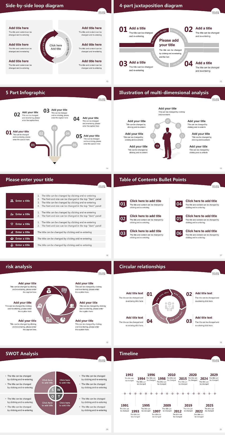 Holy Cross College Academic Presentation/Research Findings Report PPT Template4:3 ratio PPT effect preview image3