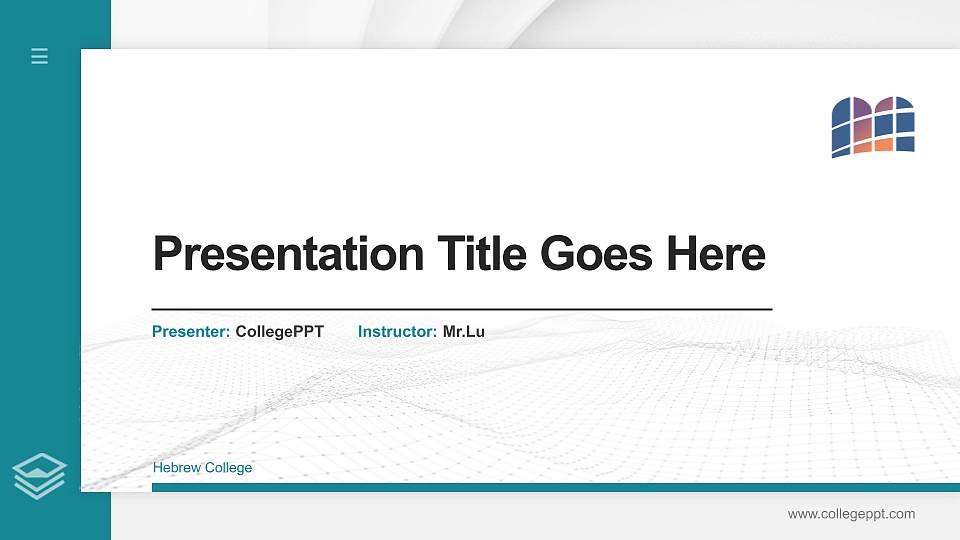 Hebrew College Thesis Proposal/Graduation Defense PPT Template16:9 ratio PPT effect preview image