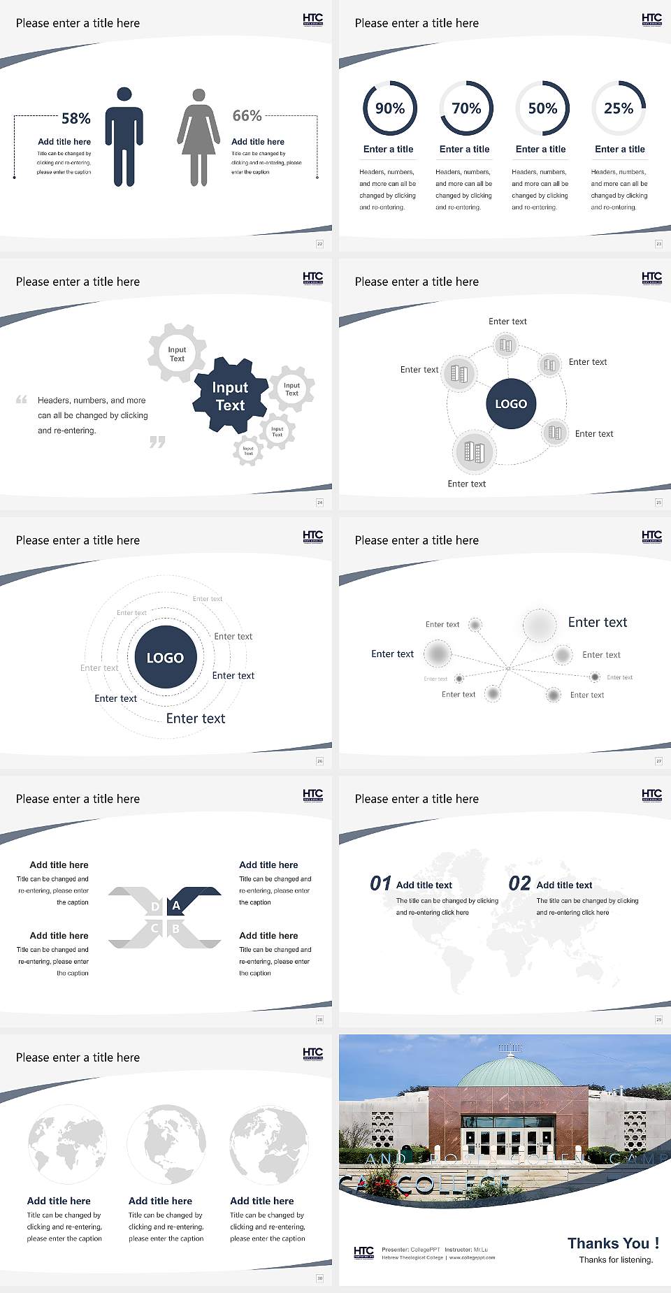 Hebrew Theological College Course/Courseware Creation PPT Template4:3 ratio PPT effect preview image4