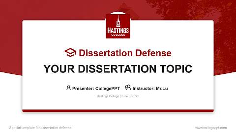 Hastings College Graduation Thesis Defense PPT Template