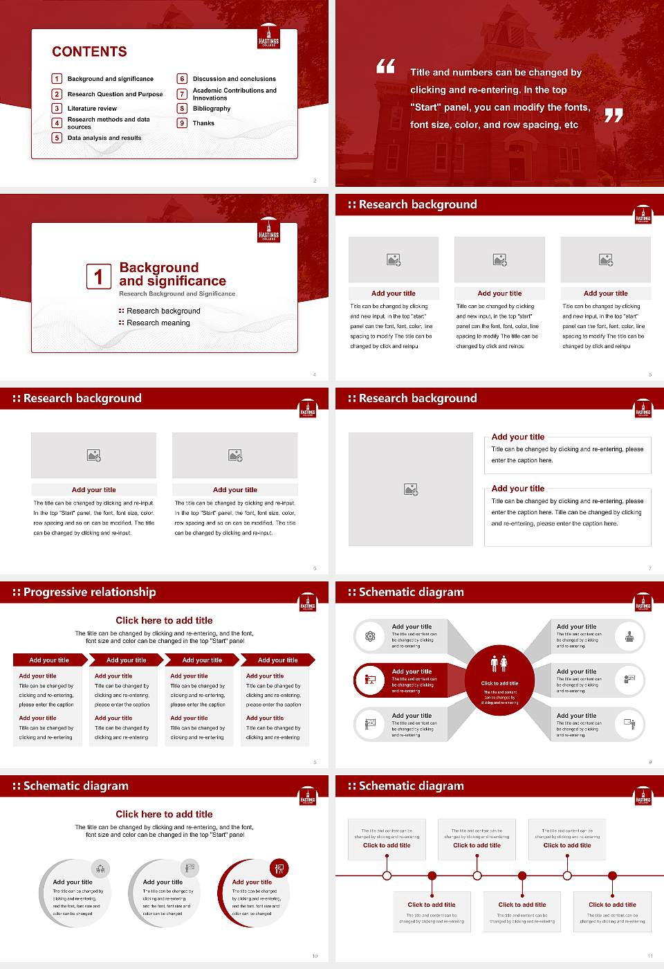 Hastings College Graduation Thesis Defense PPT Template16:9 ratio PPT effect preview image2