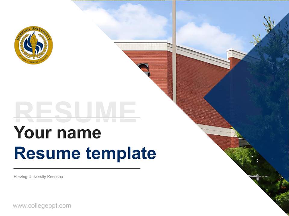 Herzing University-Kenosha Resume PPT Template4:3 ratio PPT effect preview image5