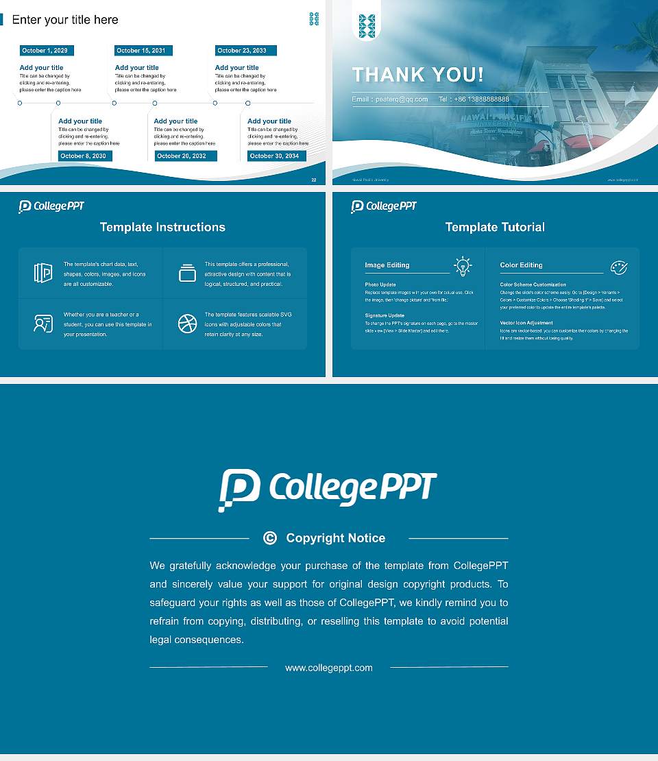 Hawaii Pacific University Lecture Sharing and Networking Event PPT Template16:9 ratio PPT effect preview image4