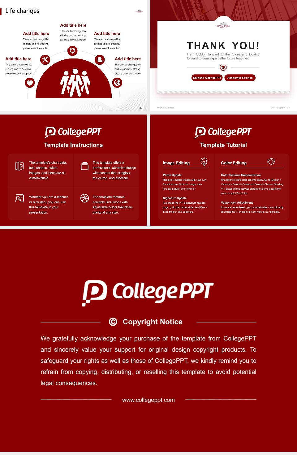 Haverford College National Scholarship Defense PPT Template4:3 ratio PPT effect preview image4