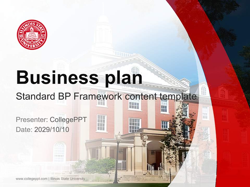 Illinois State University Competition/Entrepreneurship Contest PPT Template4:3 ratio PPT effect preview image9