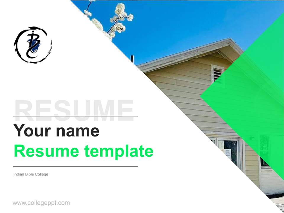 Indian Bible College Resume PPT Template4:3 ratio PPT effect preview image5