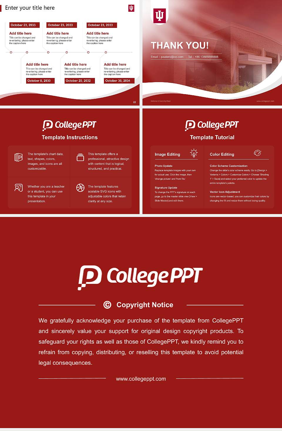 Indiana University-East Lecture Sharing and Networking Event PPT Template4:3 ratio PPT effect preview image4