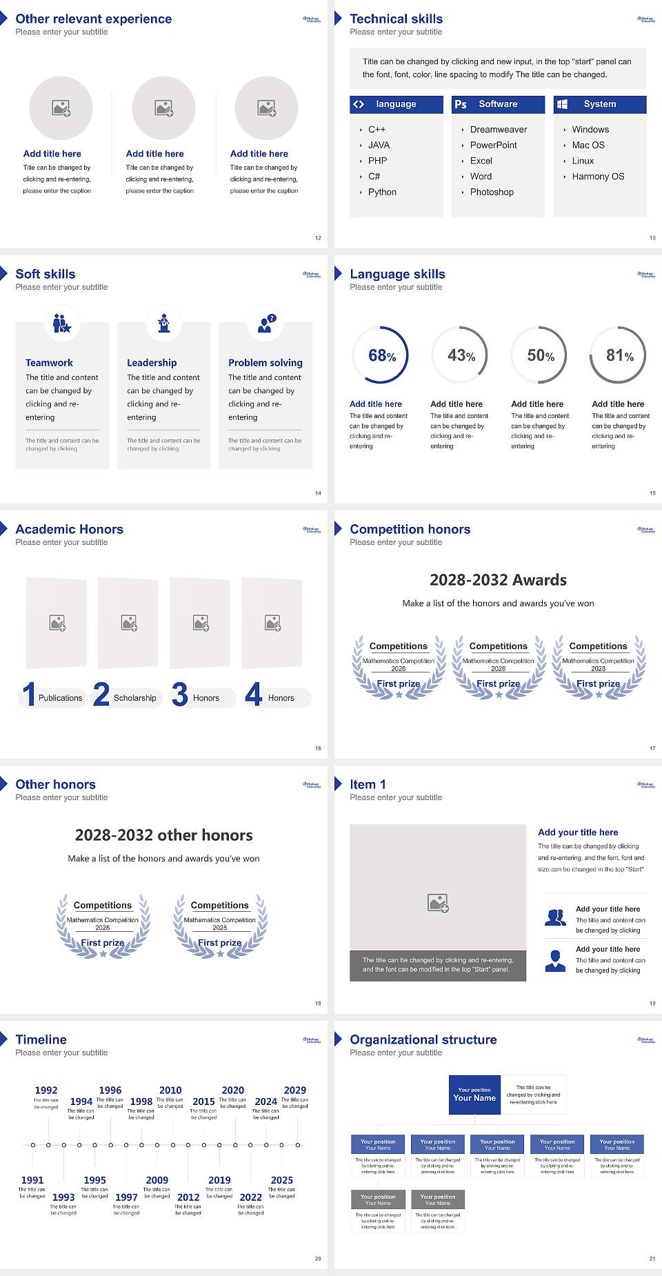 Heritage University Resume PPT Template4:3 ratio PPT effect preview image3
