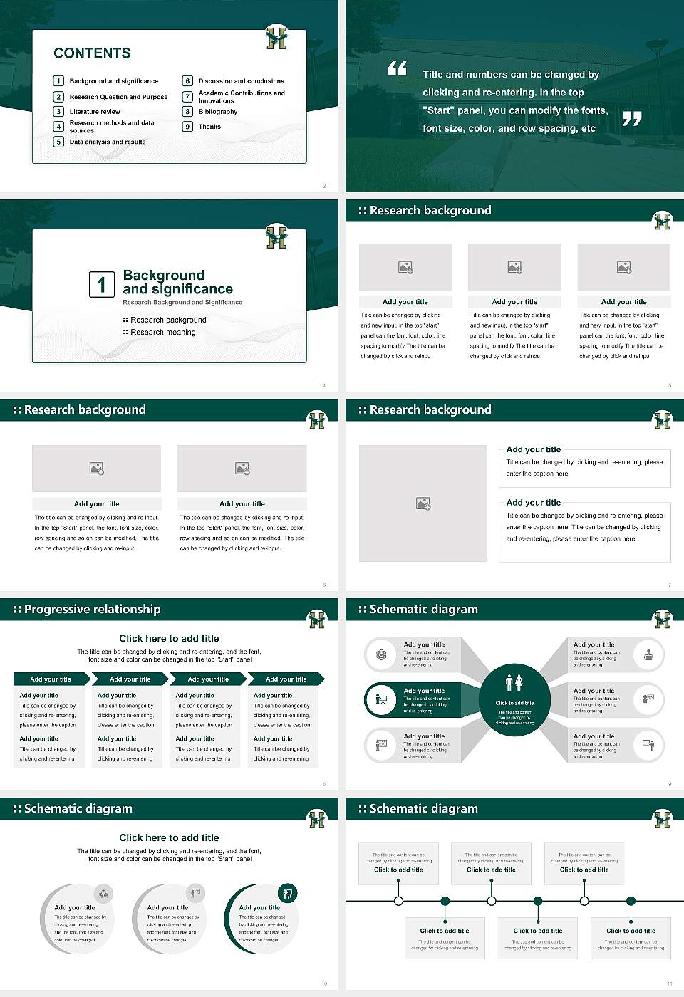 Husson University Graduation Thesis Defense PPT Template16:9 ratio PPT effect preview image2