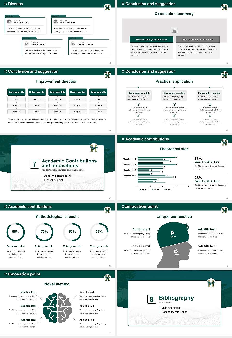 Husson University Graduation Thesis Defense PPT Template16:9 ratio PPT effect preview image6