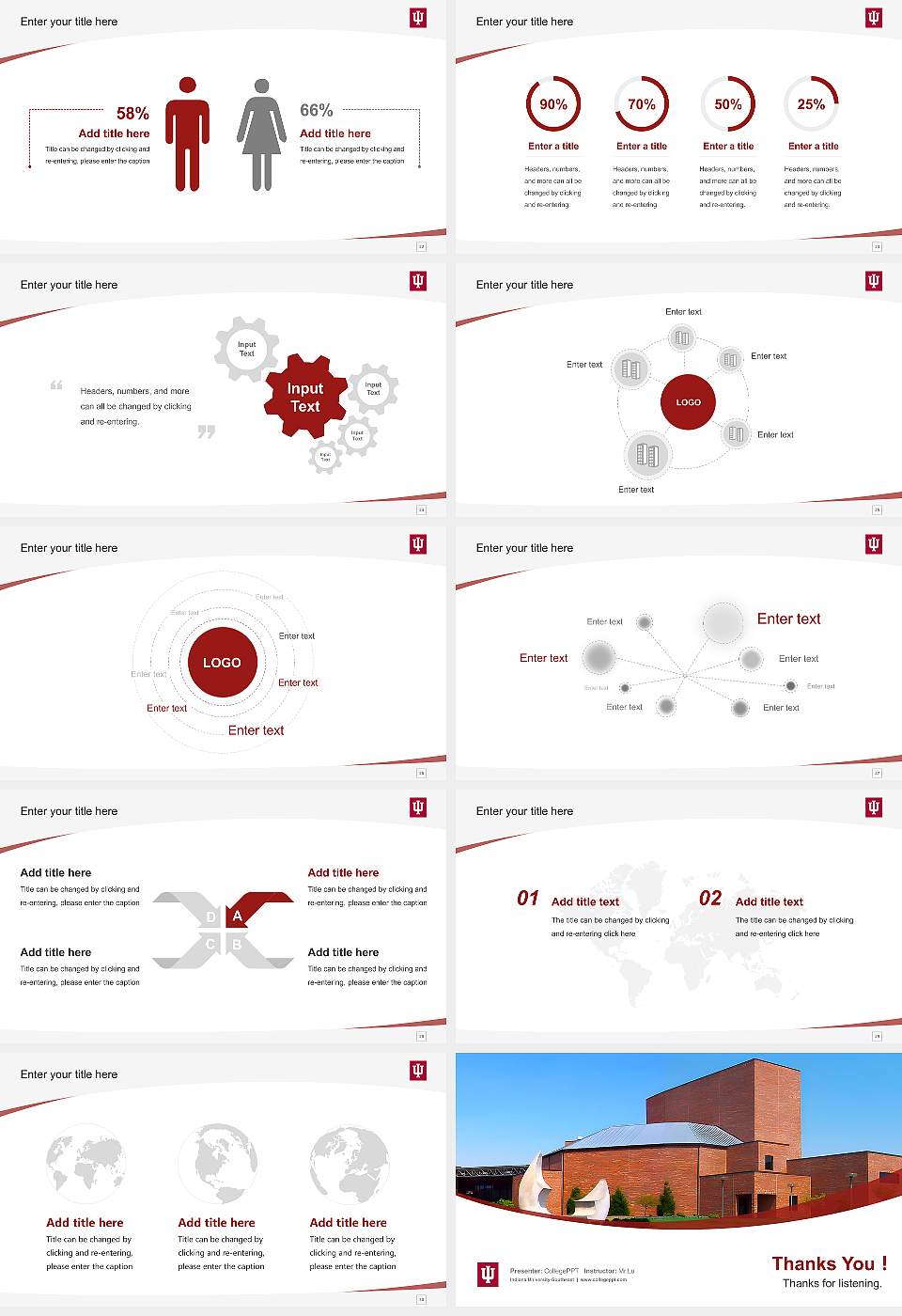 Indiana University-Southeast Course/Courseware Creation PPT Template16:9 ratio PPT effect preview image4