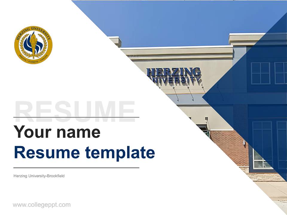 Herzing University-Brookfield Resume PPT Template4:3 ratio PPT effect preview image5