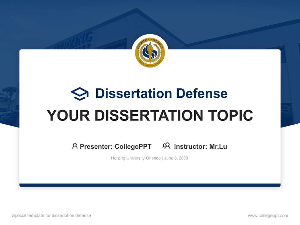 Herzing University-Orlando Graduation Thesis Defense PPT Template4:3 ratio PPT effect preview image7