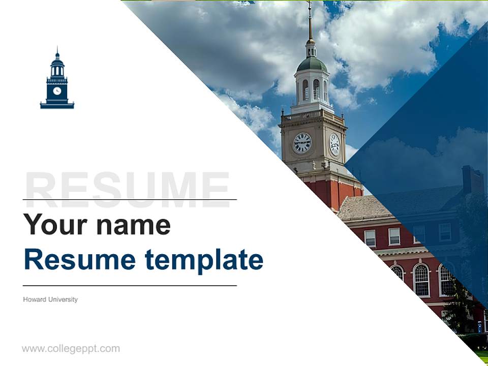 Howard University Resume PPT Template4:3 ratio PPT effect preview image5