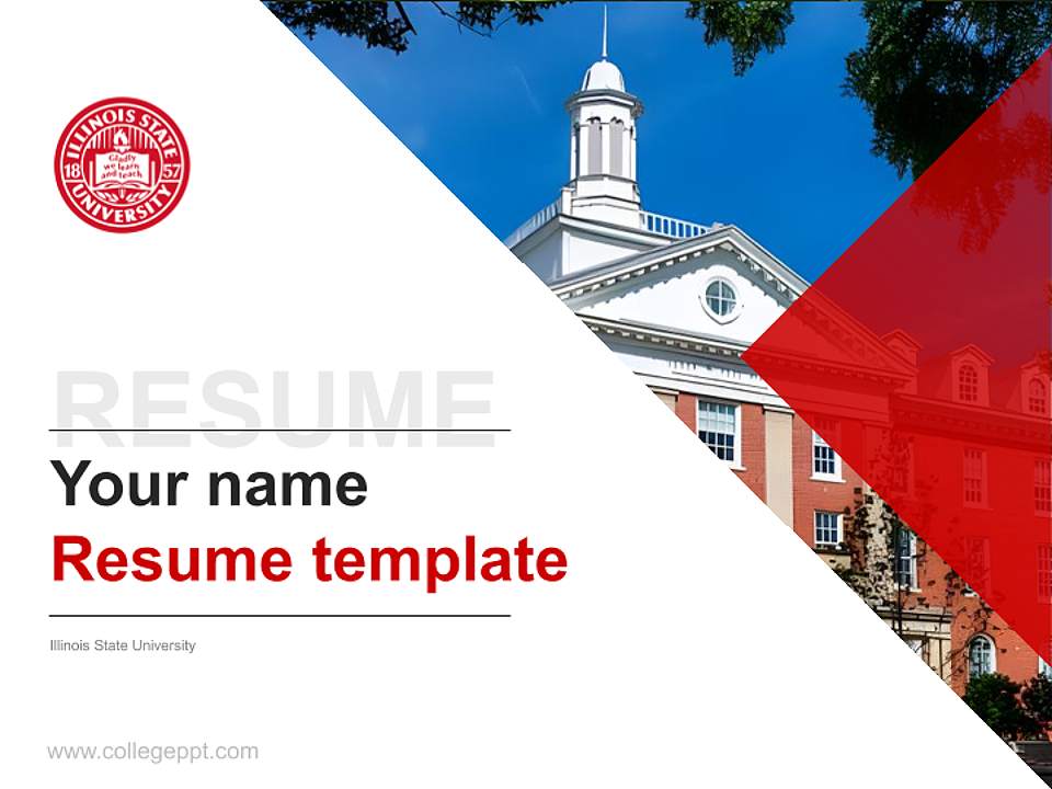 Illinois State University Resume PPT Template4:3 ratio PPT effect preview image5